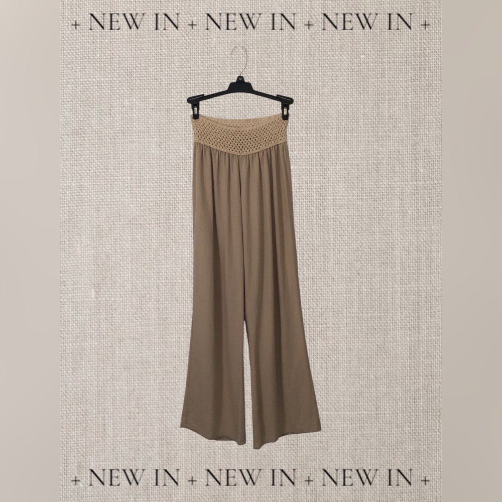 Angel Kiss Brand Linen Woven Stretch Waistband Pants Size M